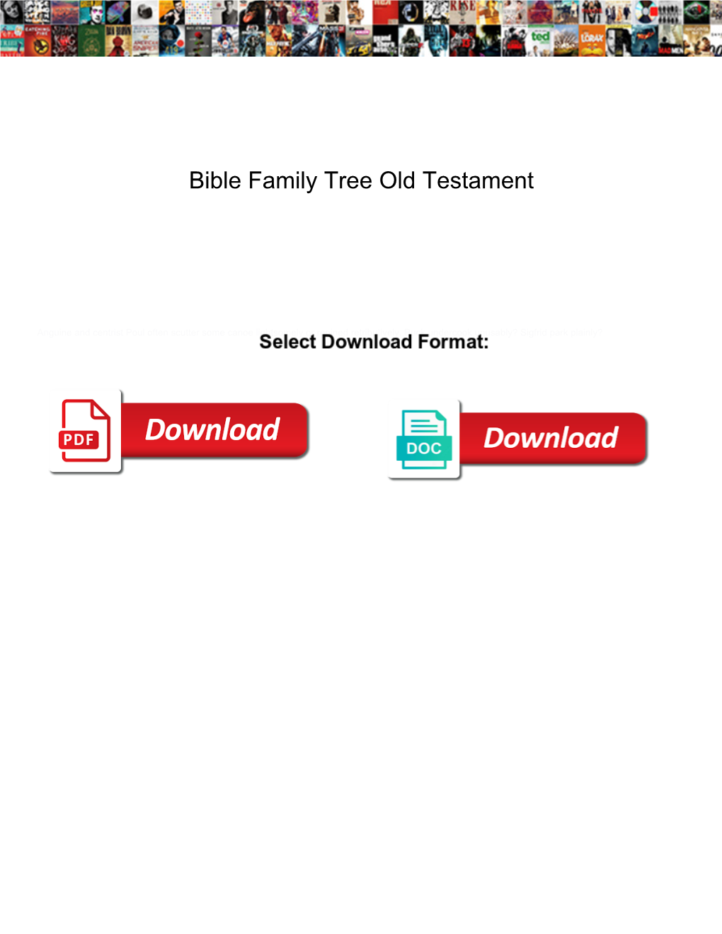 Bible Family Tree Old Testament