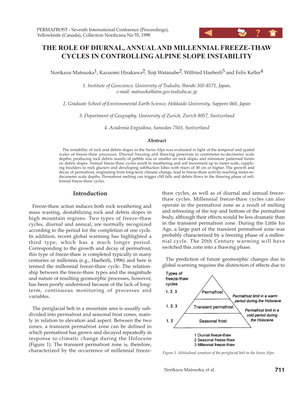 The Role of Diurnal, Annual and Millennial Freeze-Thaw Cycles in Controlling Alpine Slope Instability