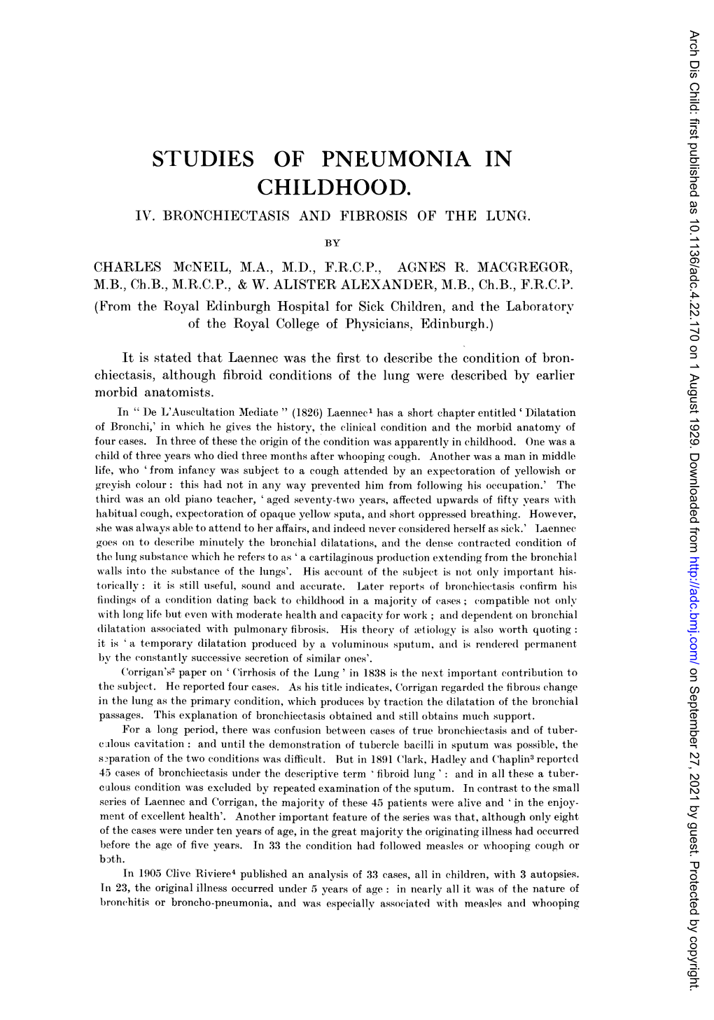 Studies of Pneumonia in Childhood