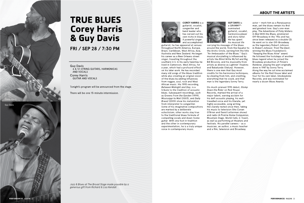 TRUE BLUES Corey Harris & Guy Davis
