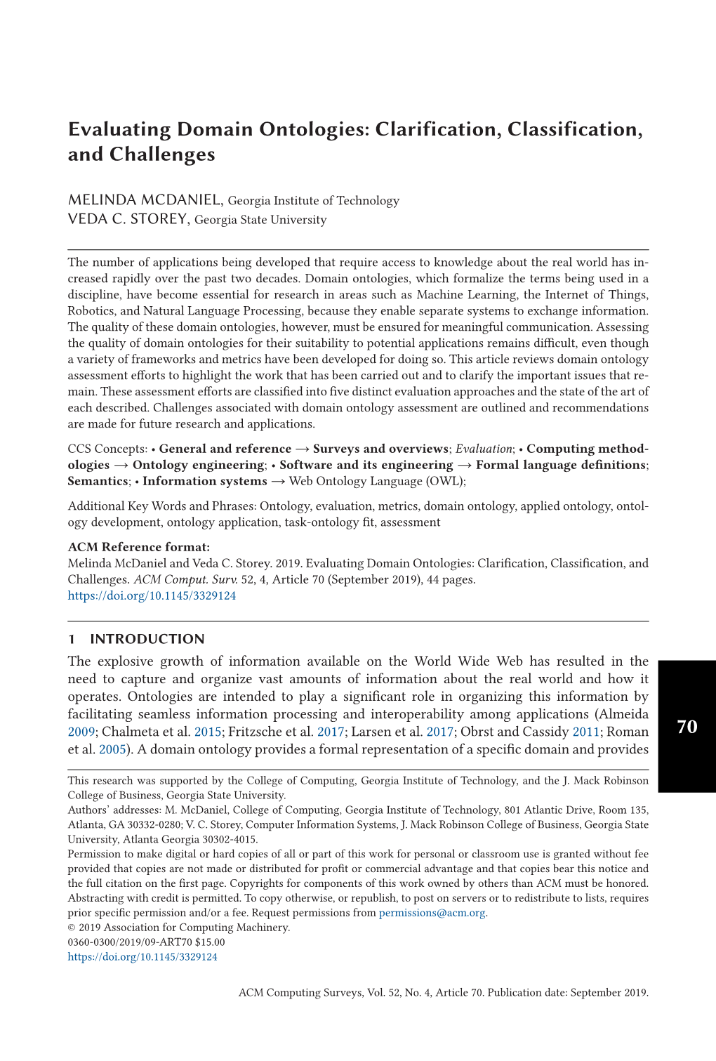 70 Evaluating Domain Ontologies: Clarification, Classification, And