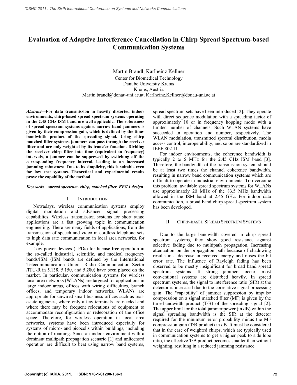 Evaluation of Adaptive Interference Cancellation in Chirp Spread Spectrum-Based Communication Systems