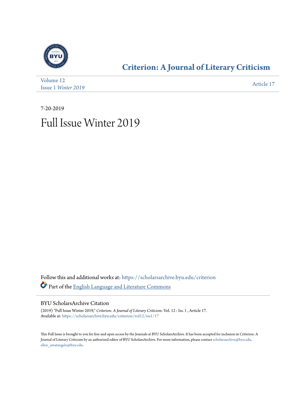 Full Issue Winter 2019