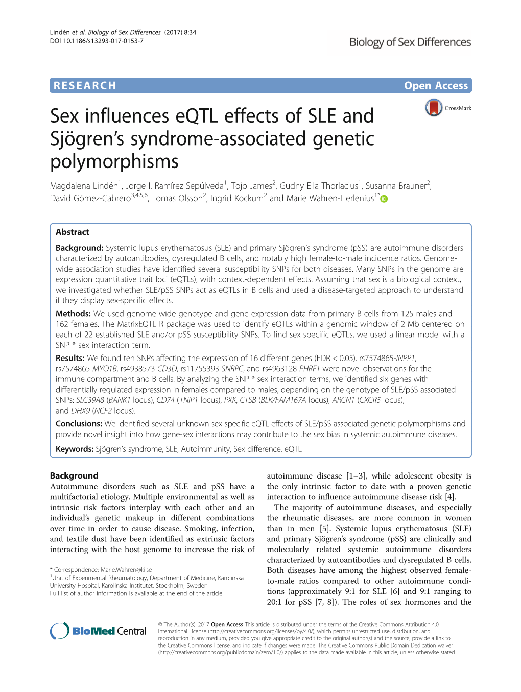 Sex Influences Eqtl Effects of SLE and Sjögren's Syndrome-Associated