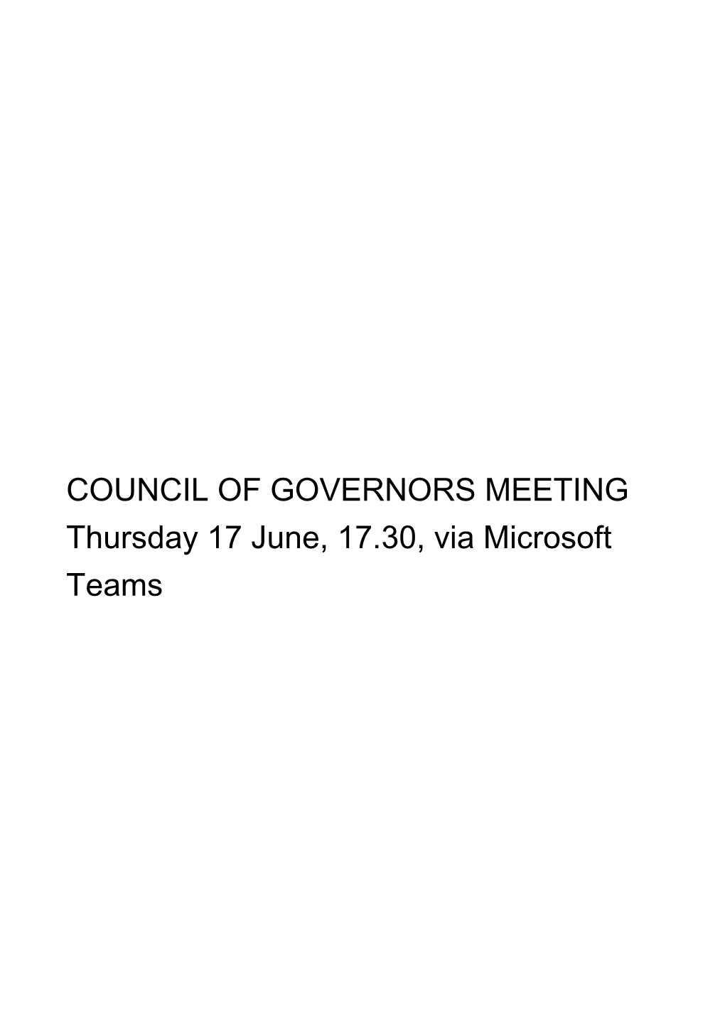 Agenda and Papers for Cog Meeting