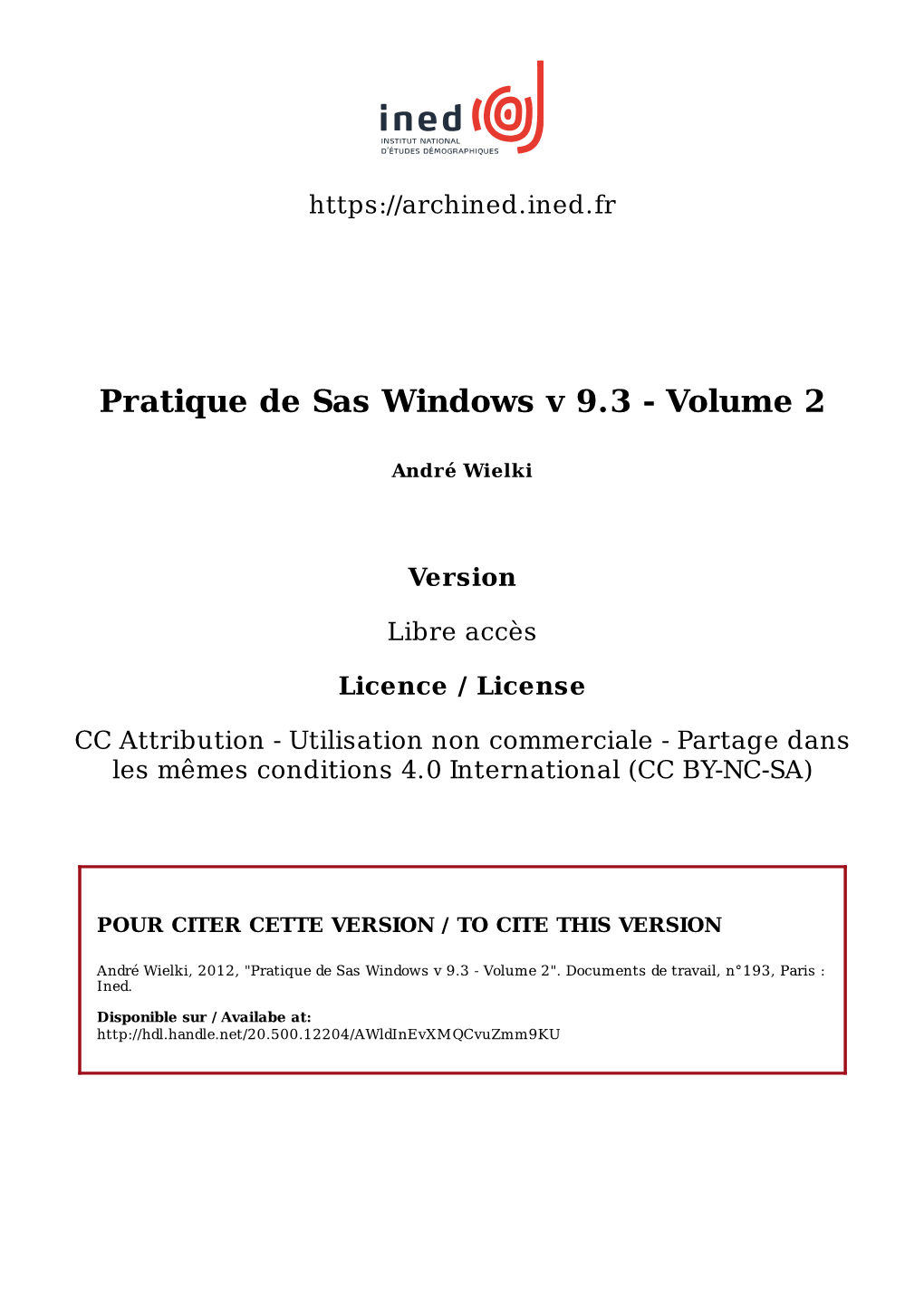 Pratique De Sas Windows V 9.3 - Volume 2