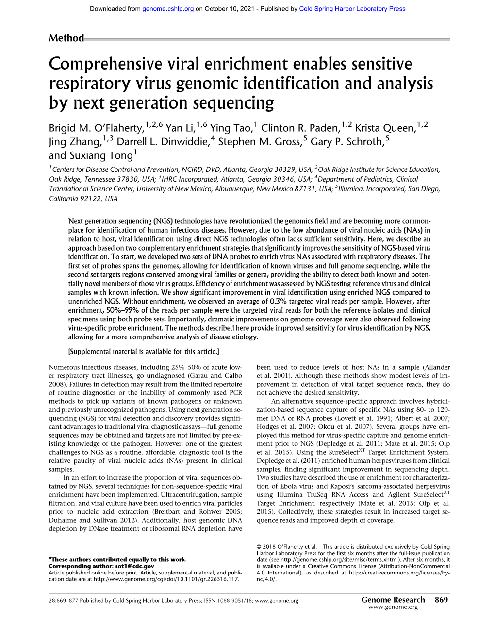 Comprehensive Viral Enrichment Enables Sensitive Respiratory Virus Genomic Identification and Analysis by Next Generation Sequencing