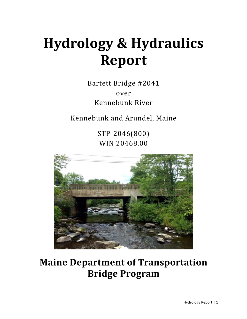 Kennebunk-Arundel, Bartlett, Hydrology & Hydraulics