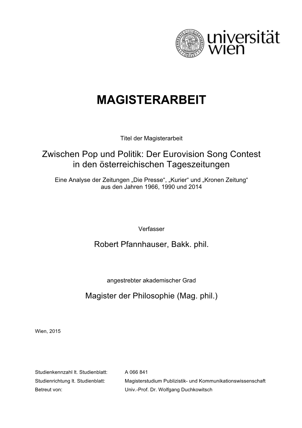 Magisterarbeit