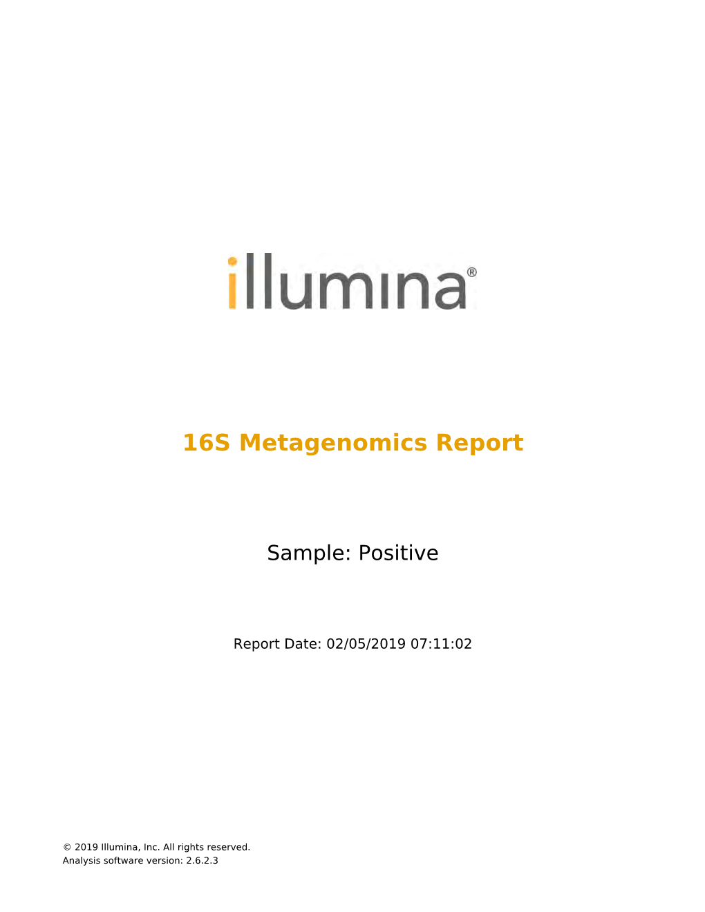 Illumina 16S Metagenomics Report