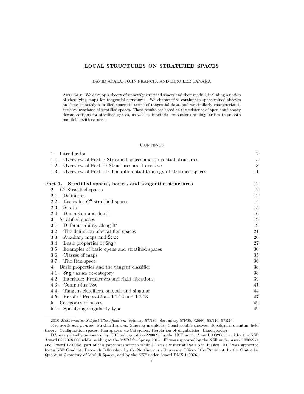 Stratified Spaces and Tangential Struc