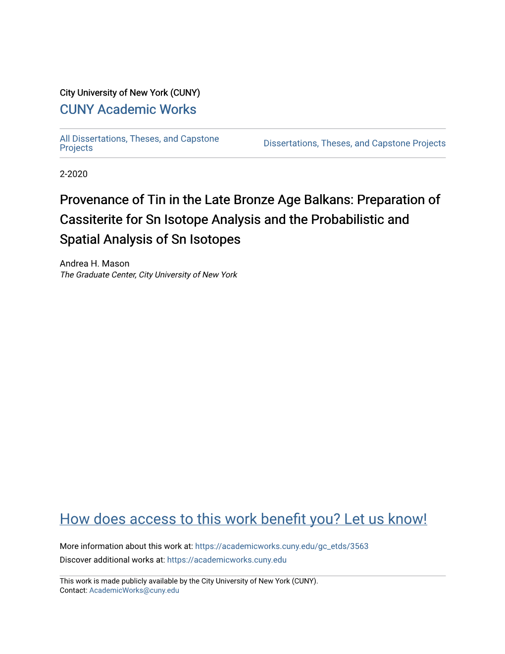 Provenance of Tin in the Late Bronze Age Balkans: Preparation of Cassiterite for Sn Isotope Analysis and the Probabilistic and Spatial Analysis of Sn Isotopes