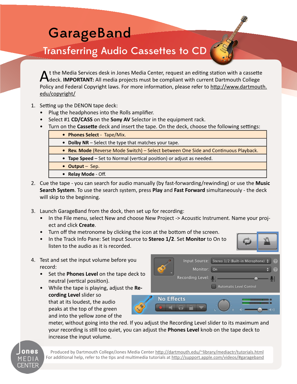 Garageband Transferring Audio Cassettes to CD