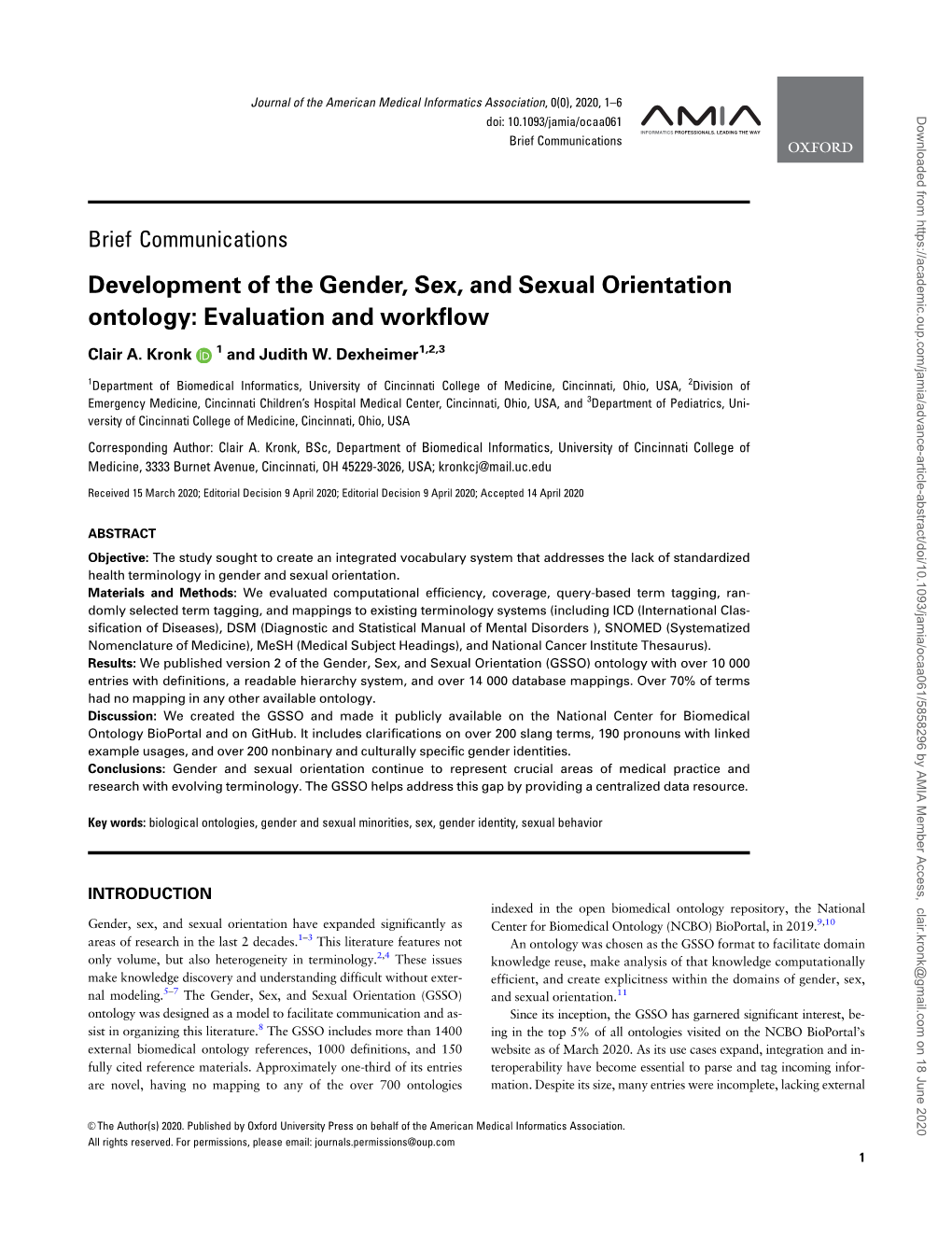 Development of the Gender, Sex, and Sexual Orientation Ontology: Evaluation and Workflow