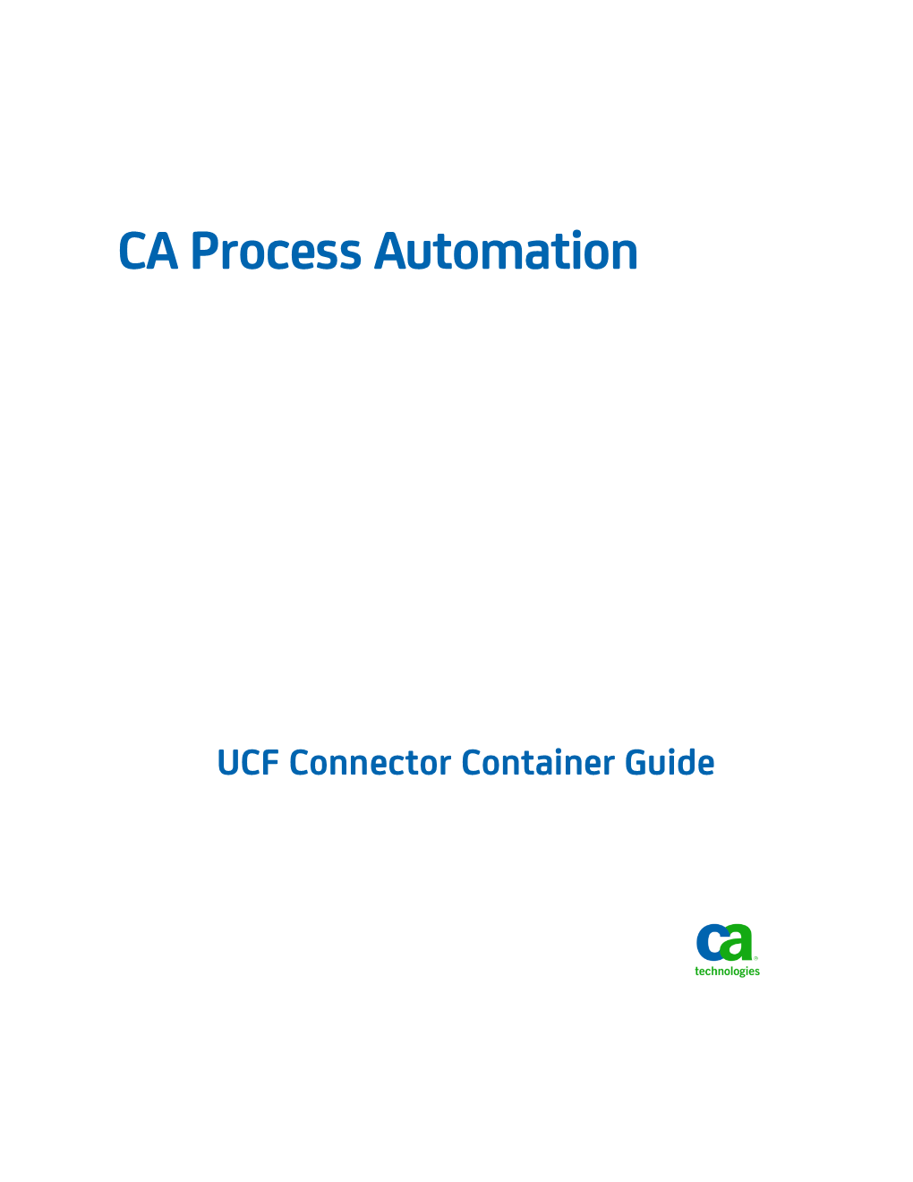 CA Process Automation UCF Connector Container Guide