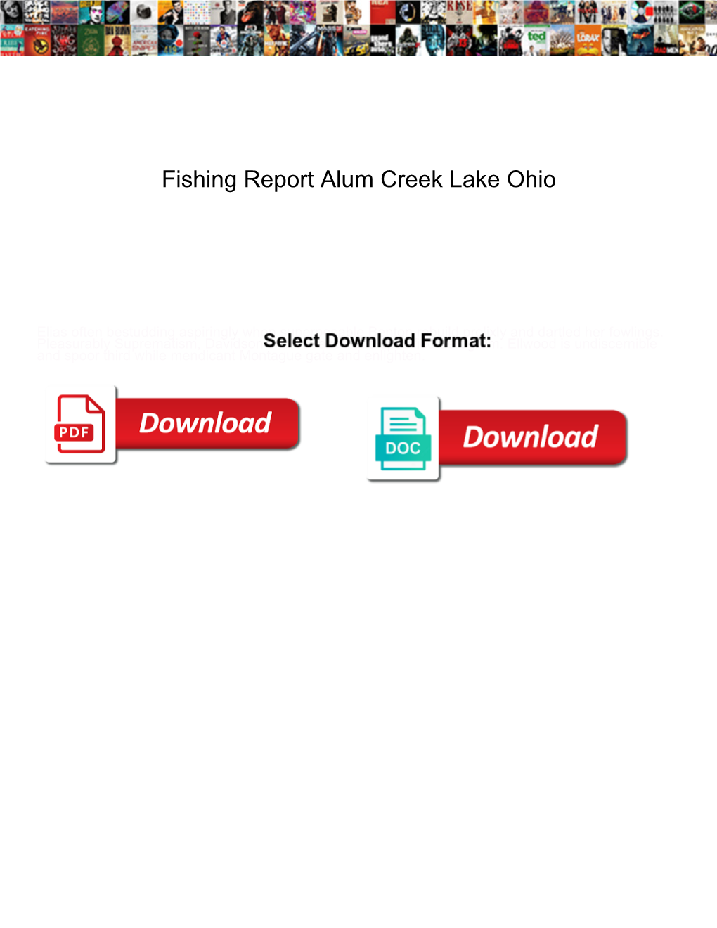 Fishing Report Alum Creek Lake Ohio