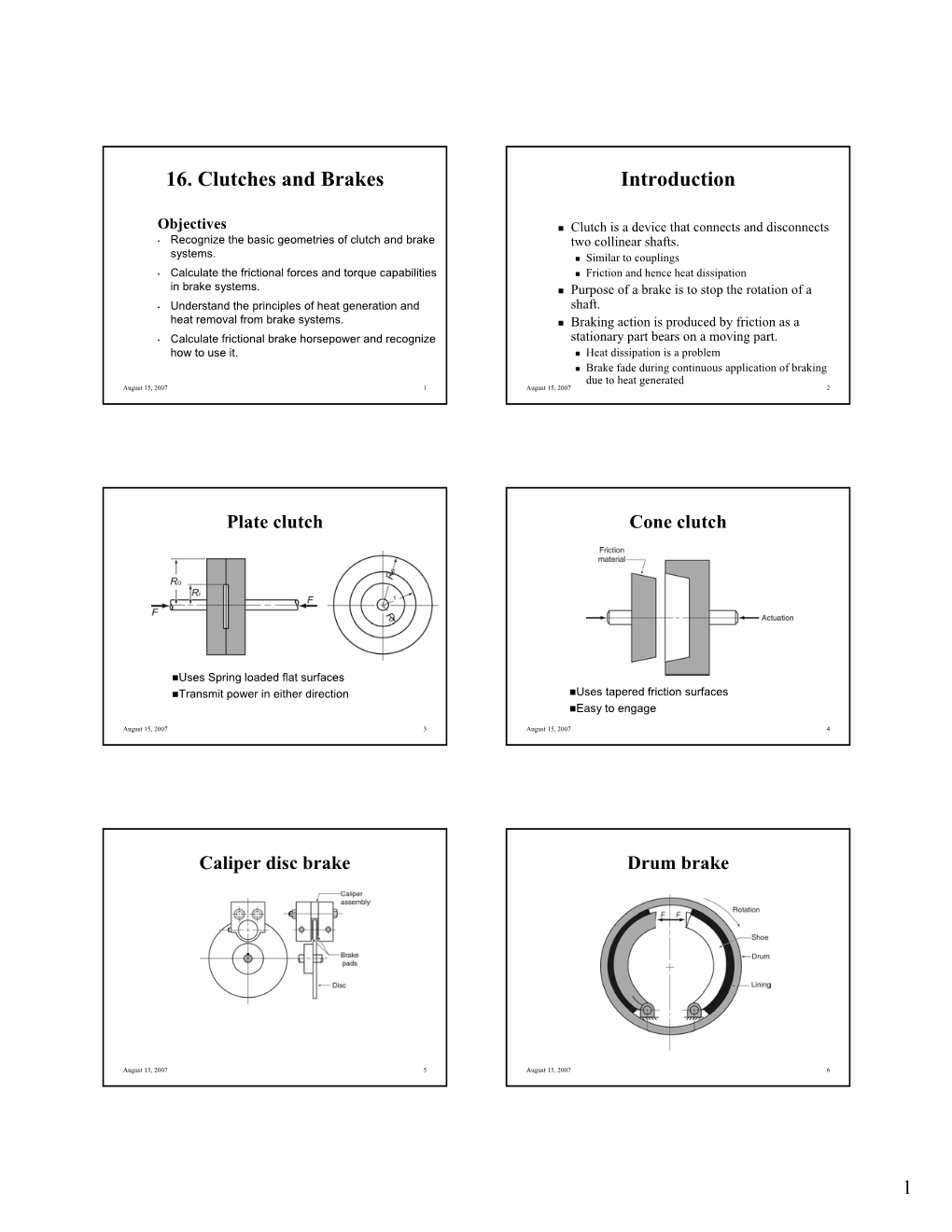 16. Clutches and Brakes Introduction