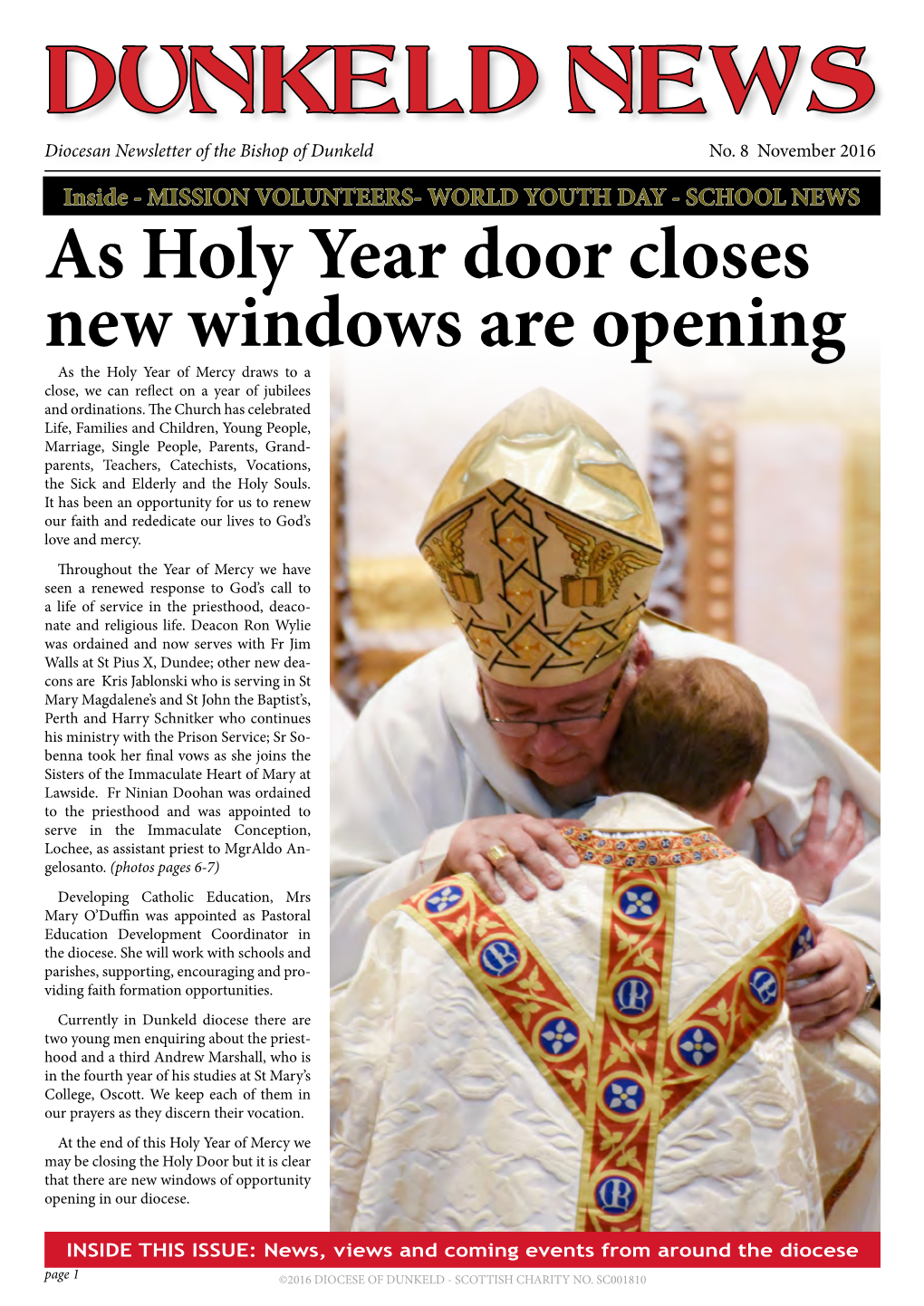 DUNKELD NEWS Diocesan Newsletter of the Bishop of Dunkeld No