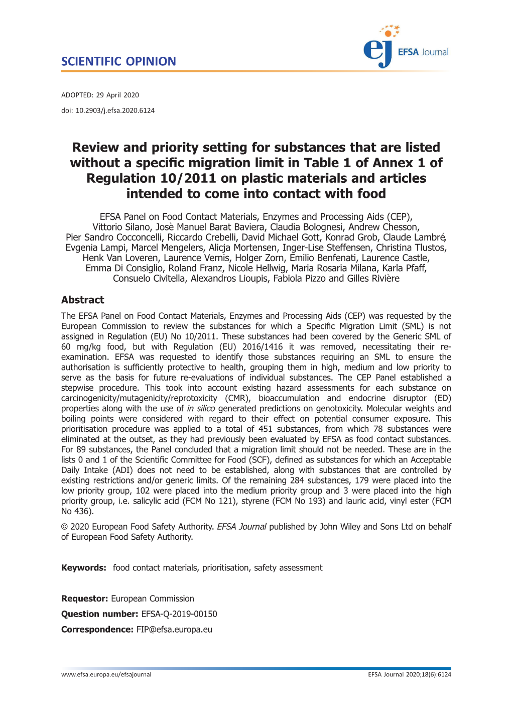 Review and Priority Setting for Substances That