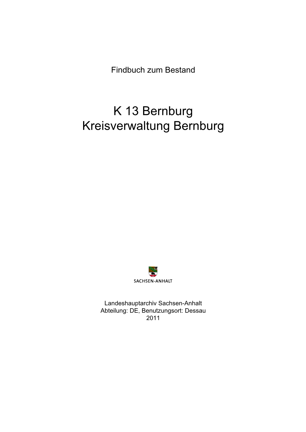 K 13 Bernburg Kreisverwaltung Bernburg