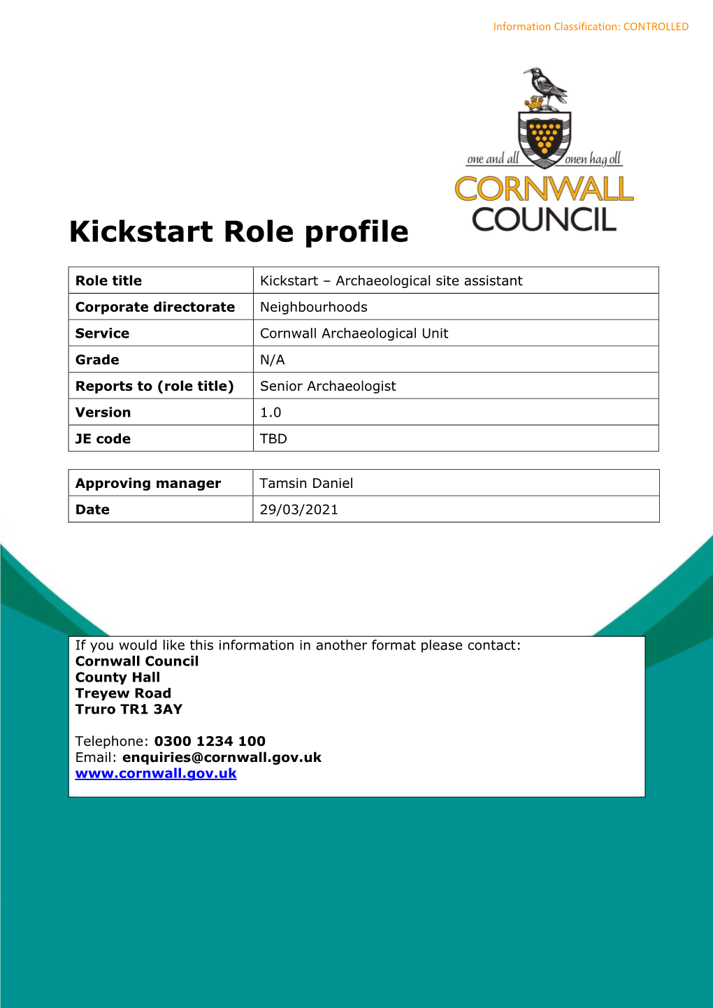 Kickstart Role Profile