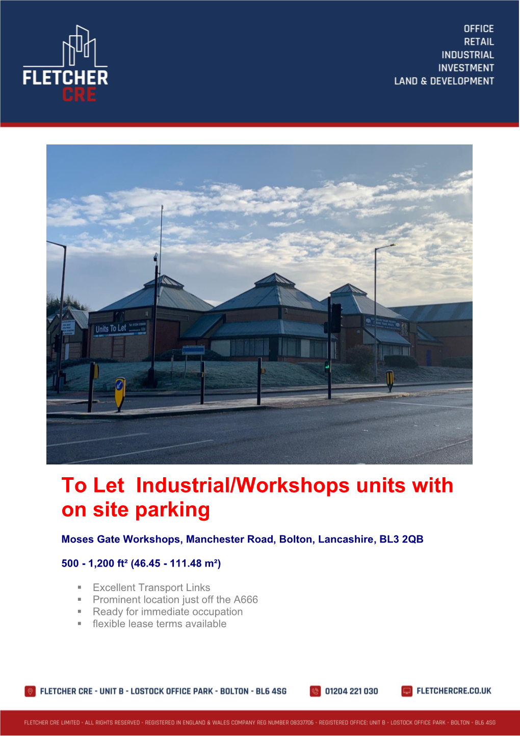 Moses Gate Workshops, Manchester Road, Bolton, Lancashire, BL3 2QB