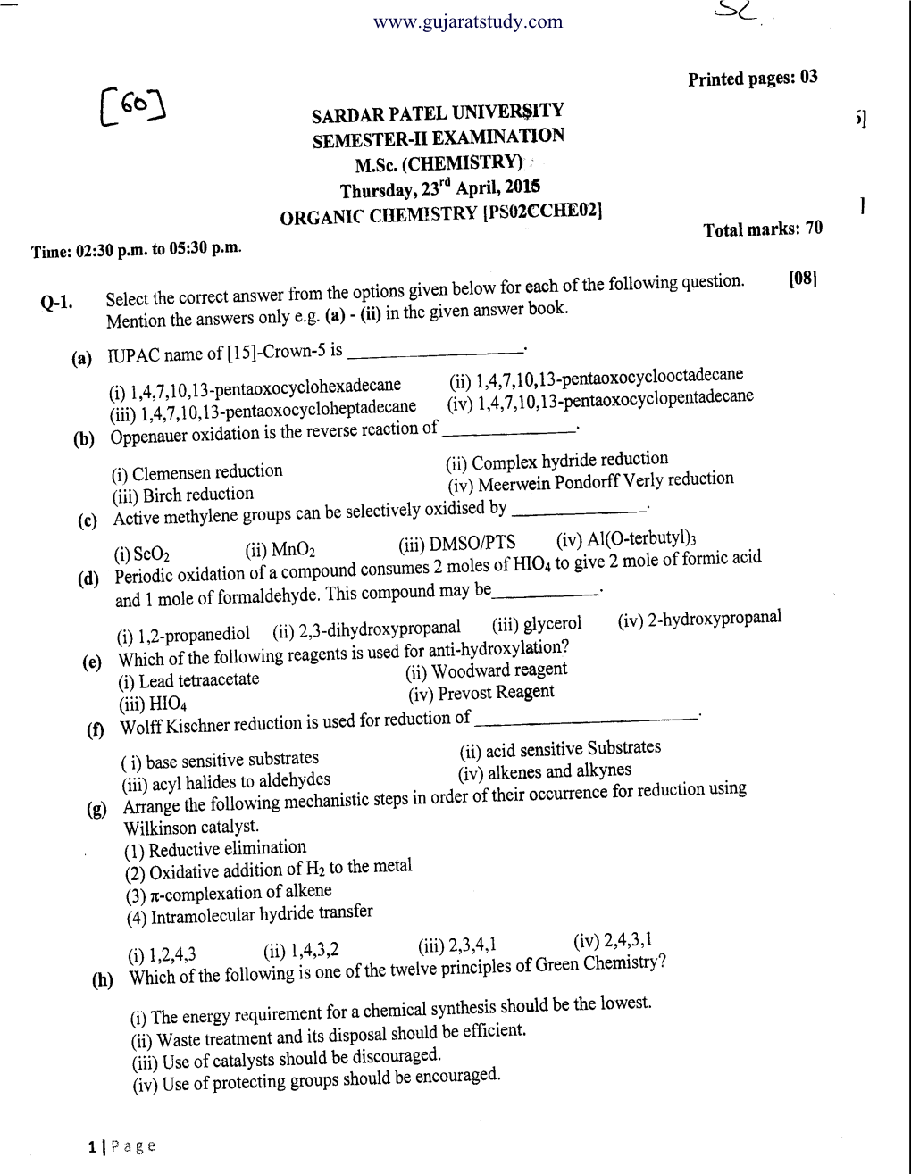 Download Msc 2 Sem Che Organic Chemistry Apr 2015