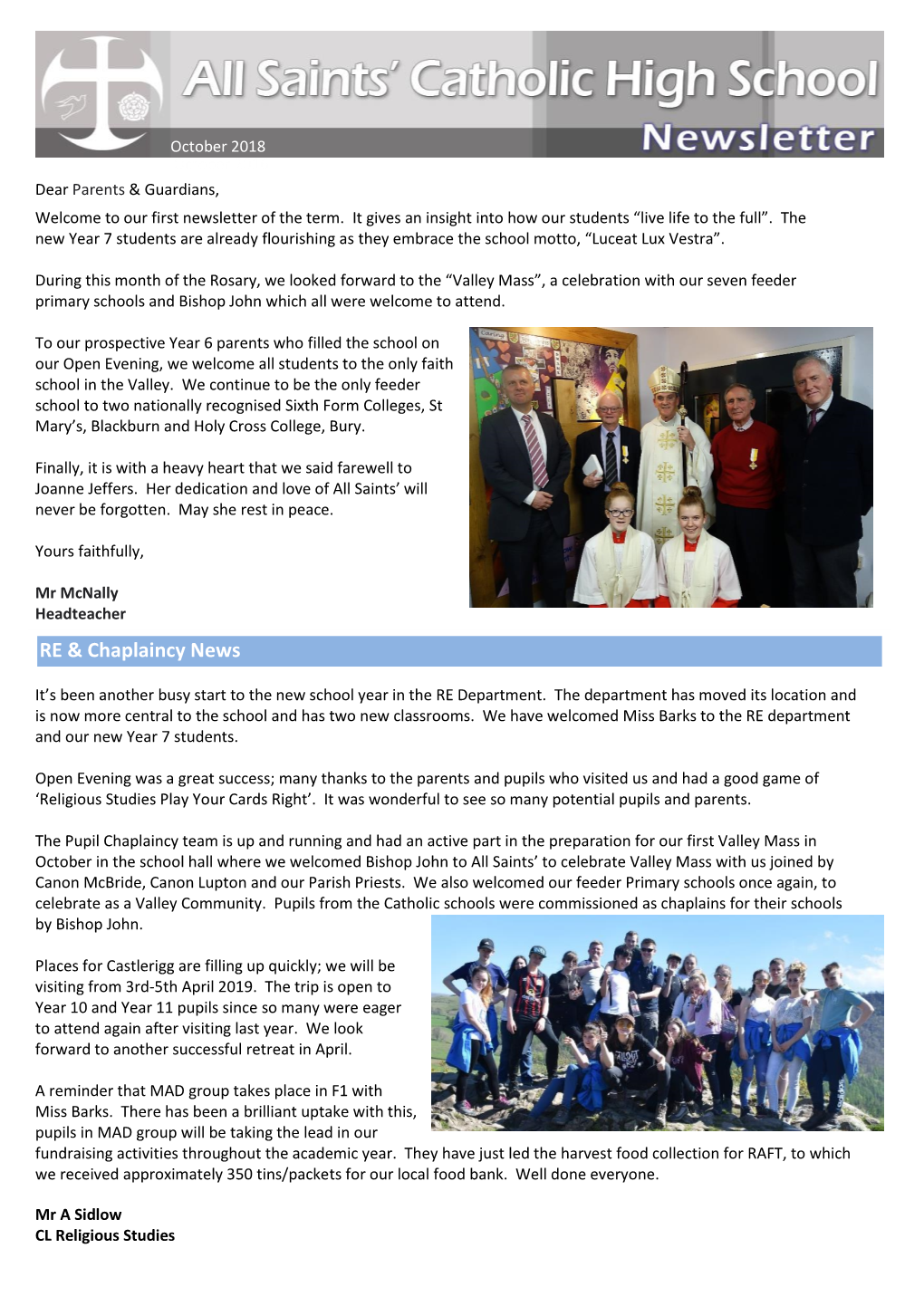 RE & Chaplaincy News