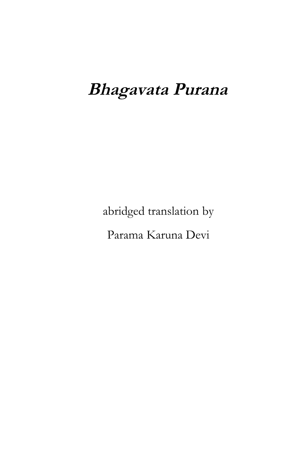 Bhagavata Purana