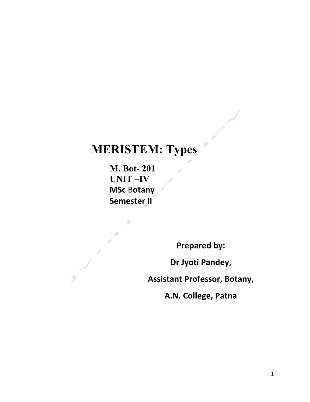 Types Meristem