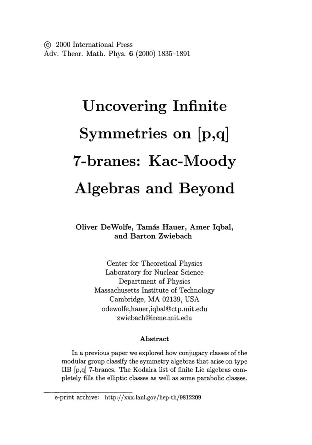 Kac-Moody Algebras and Beyond