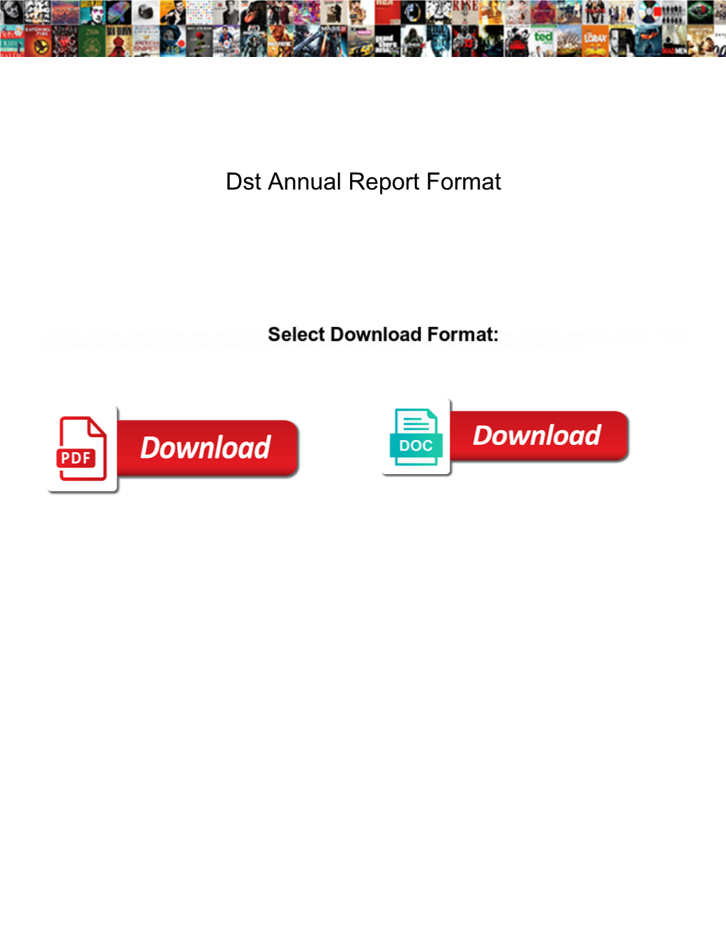 Dst Annual Report Format