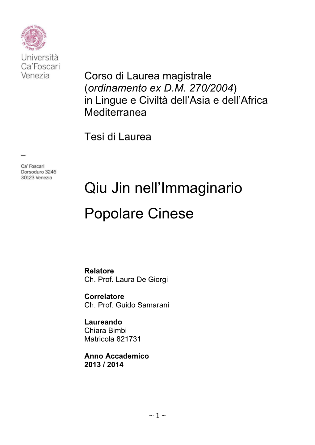 Qiu Jin Nell'immaginario Popolare Cinese