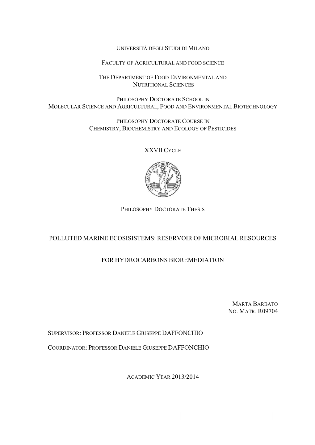 1 Xxvii Cycle Polluted Marine Ecosisistems