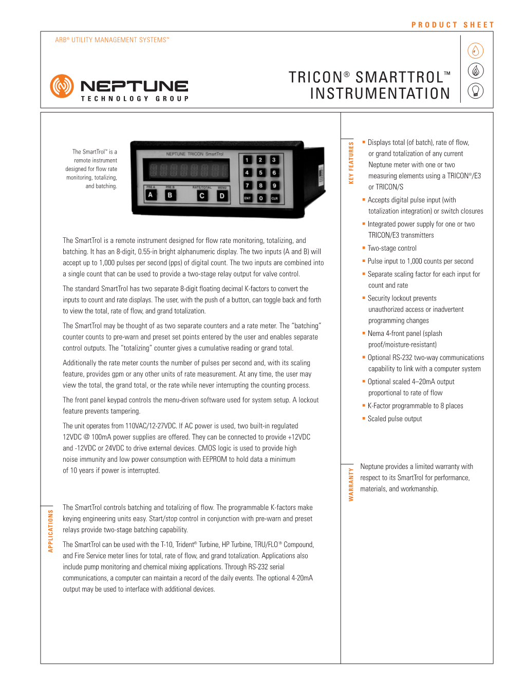 Tricon® Smarttrol™ Instrumentation