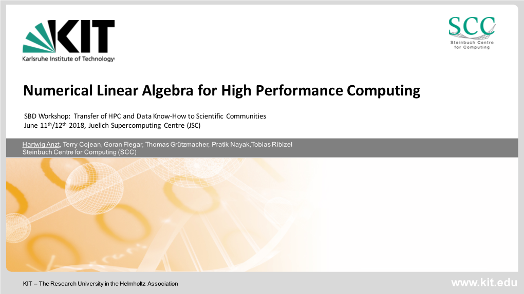 Numerical Linear Algebra for High Performance Computing