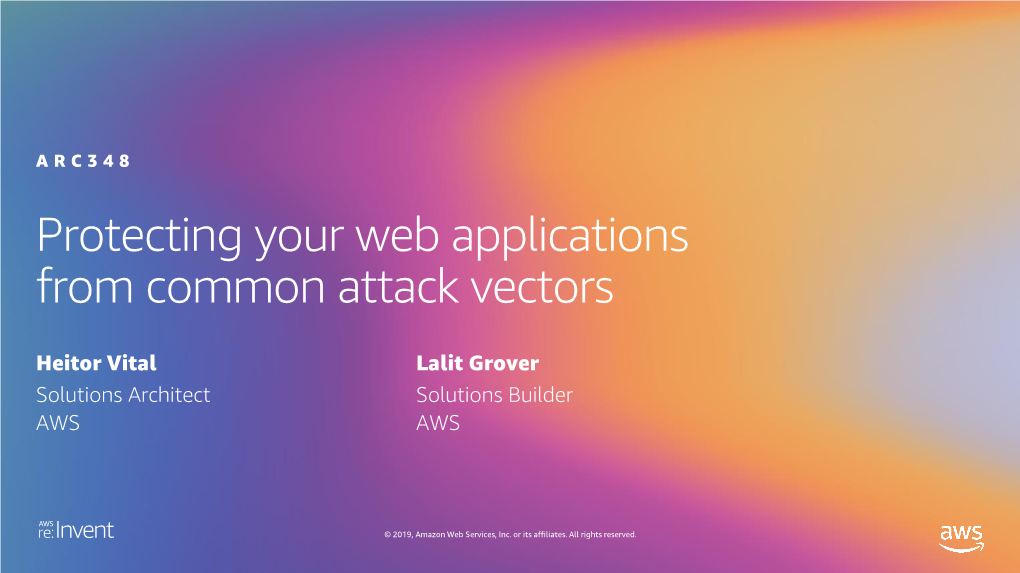 Protecting Your Web Applications from Common Attack Vectors