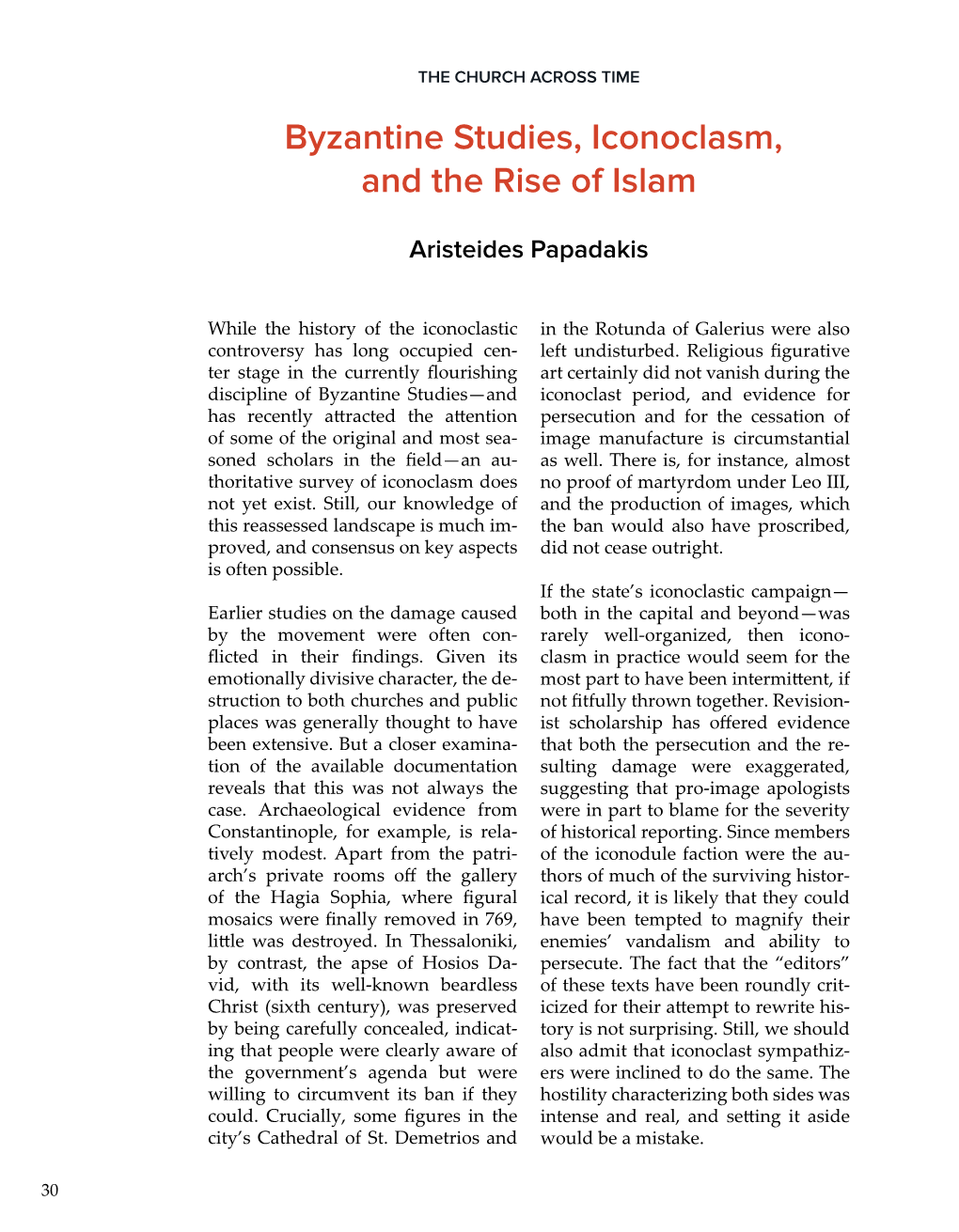 Byzantine Studies, Iconoclasm, and the Rise of Islam