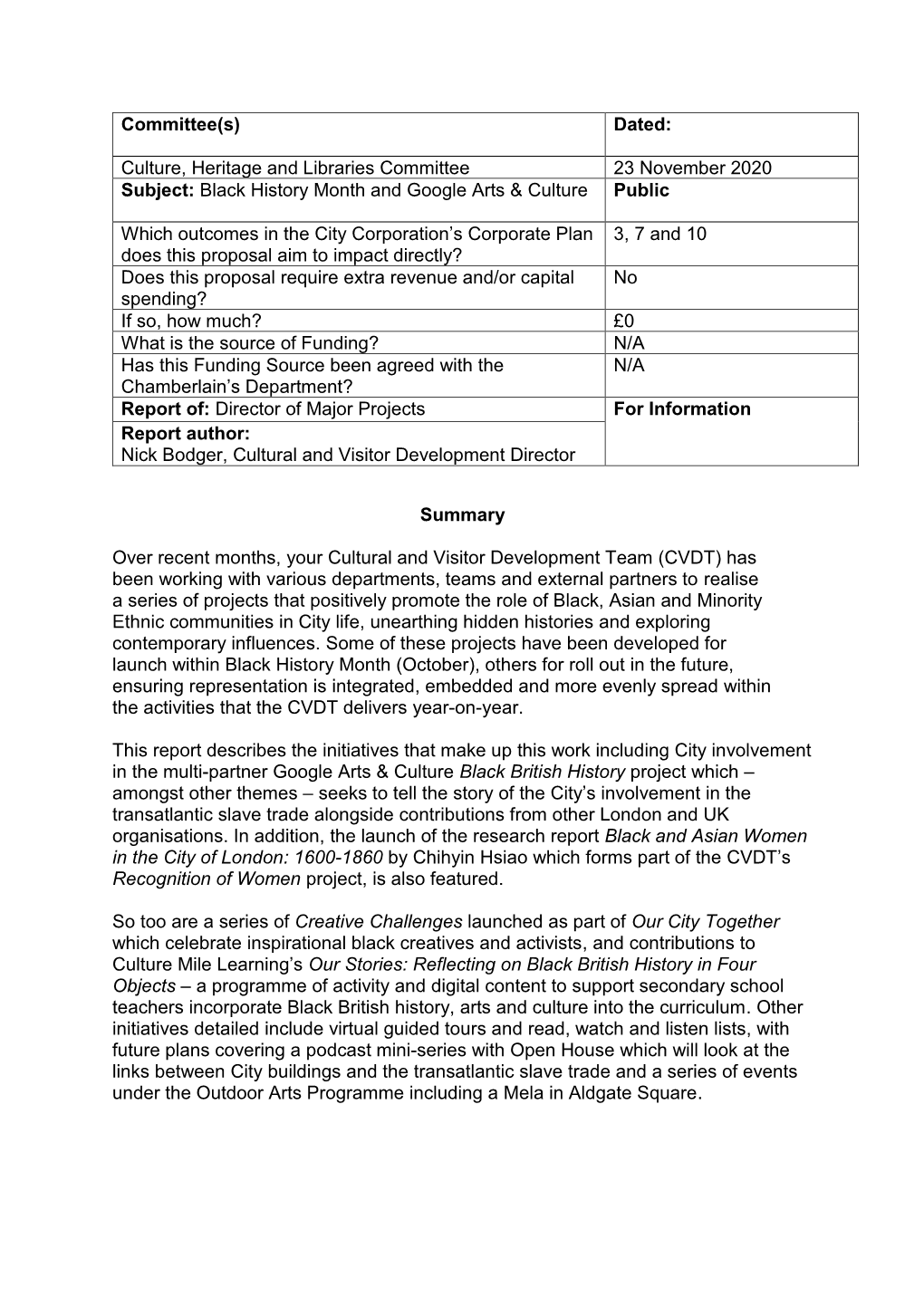 Committee Report Template