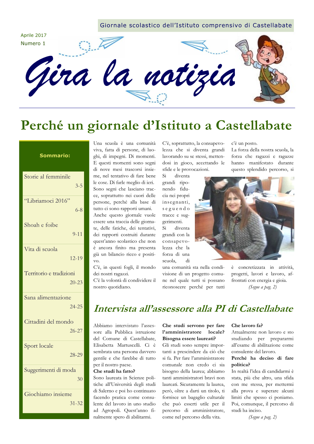 Perché Un Giornale D'istituto a Castellabate