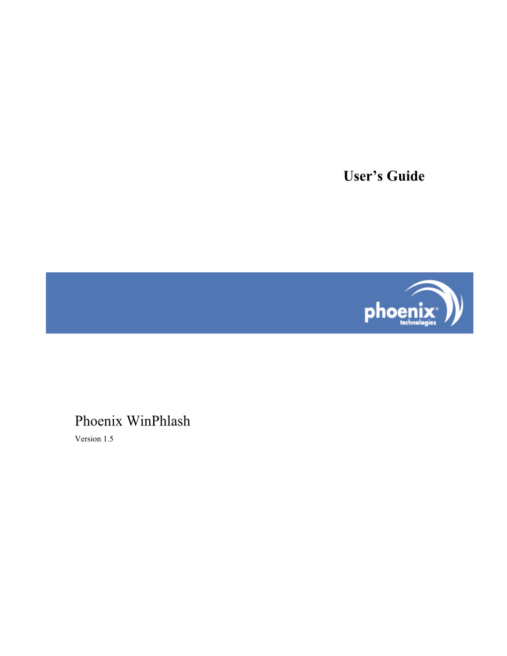 User's Guide Phoenix Winphlash