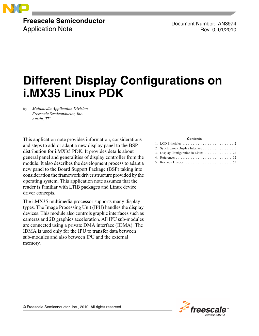 Different Display Configurations on I.MX35 Linux PDK by Multimedia Application Division Freescale Semiconductor, Inc