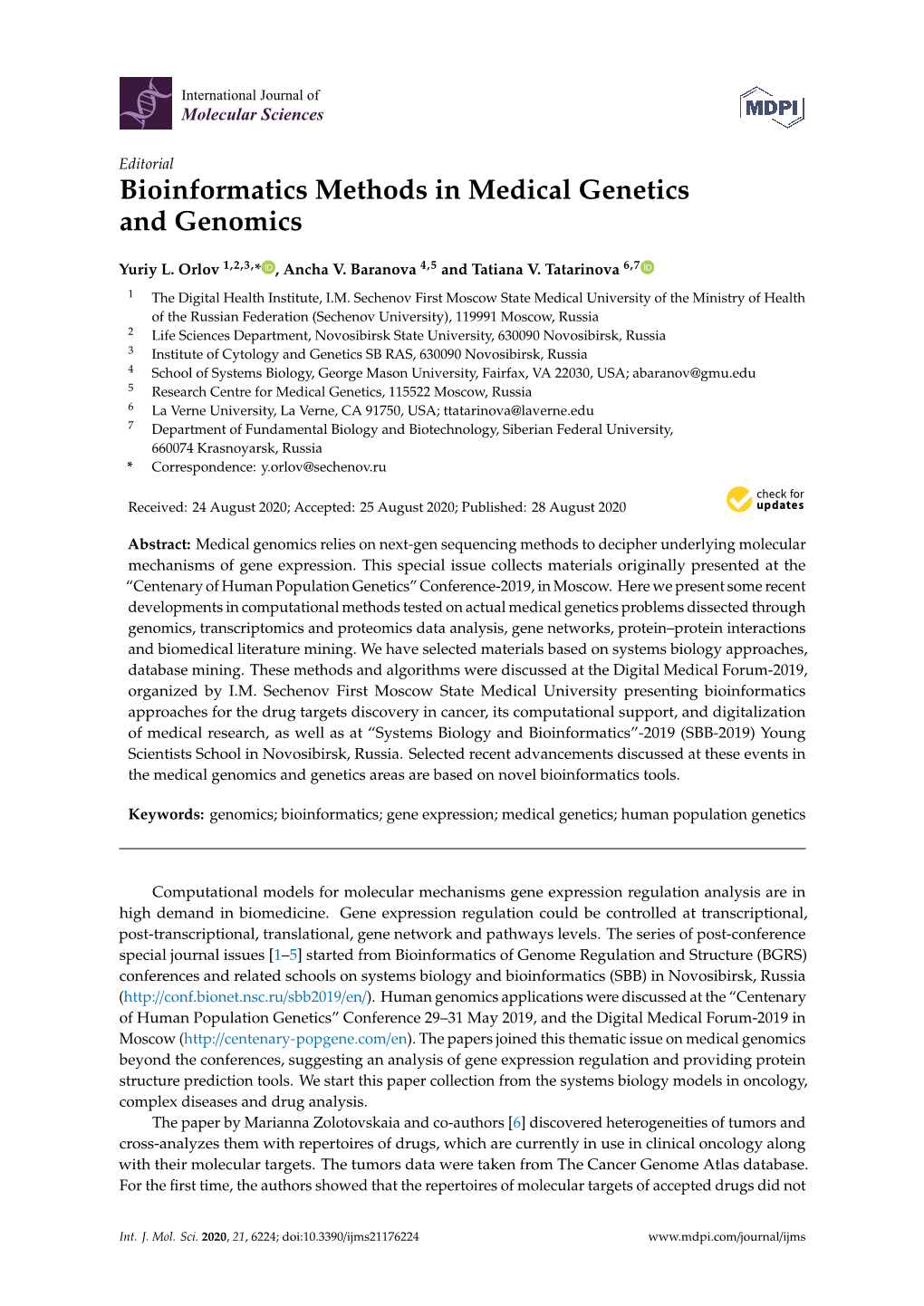 Bioinformatics Methods in Medical Genetics and Genomics