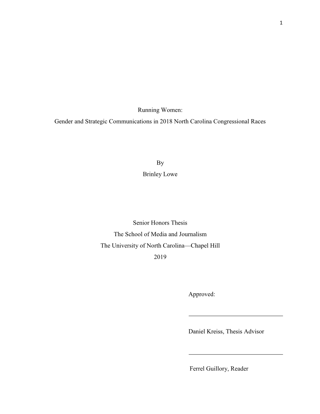 Gender and Strategic Communications in 2018 North Carolina Congressional Races