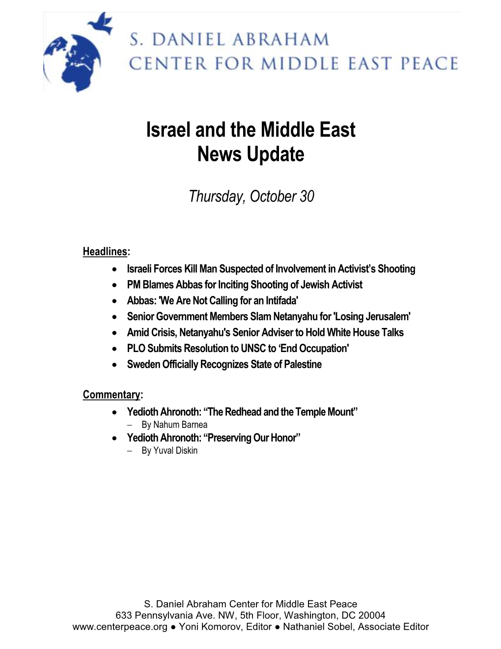 Israel Update – Monday, July 3