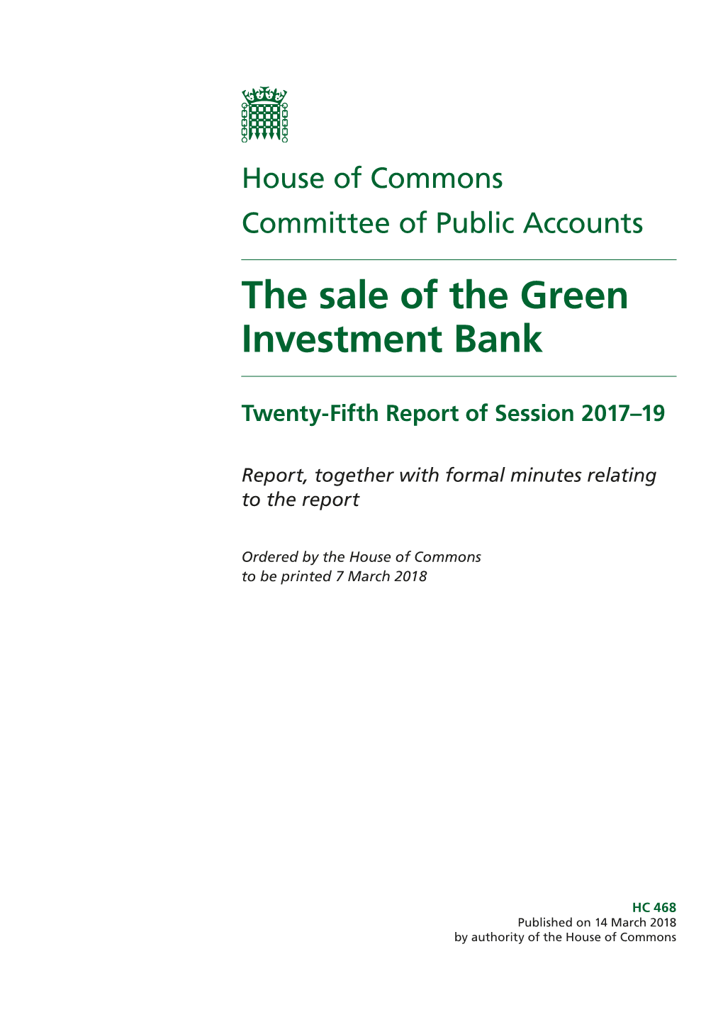 The Sale of the Green Investment Bank