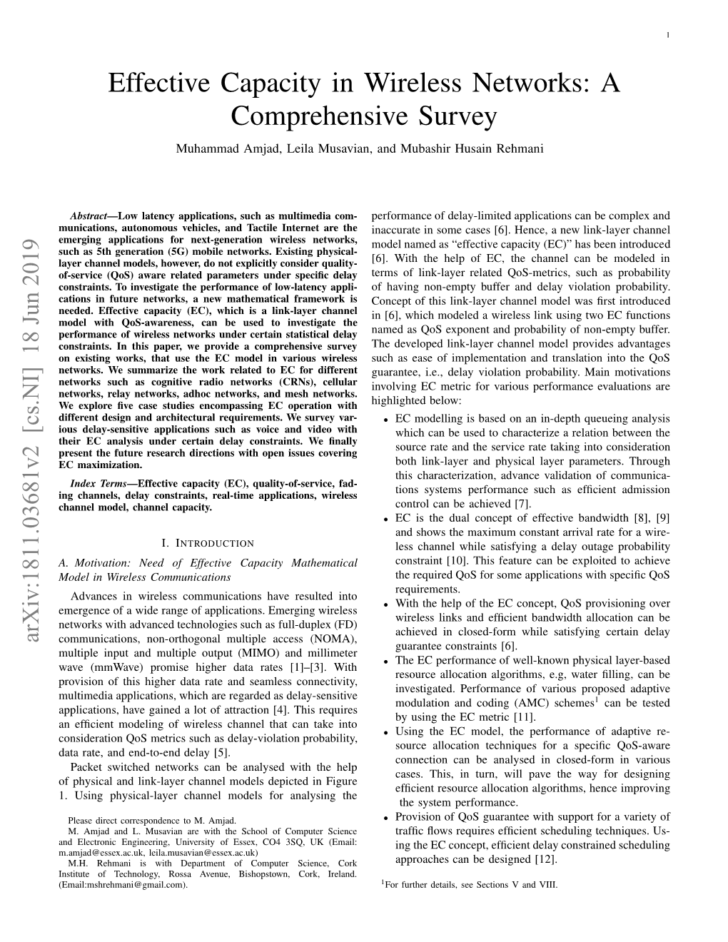 Effective Capacity in Wireless Networks: a Comprehensive Survey