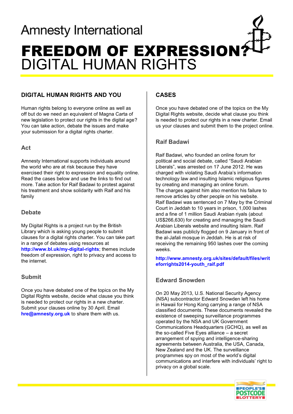 Freedom of Expression? Digital Human Rights