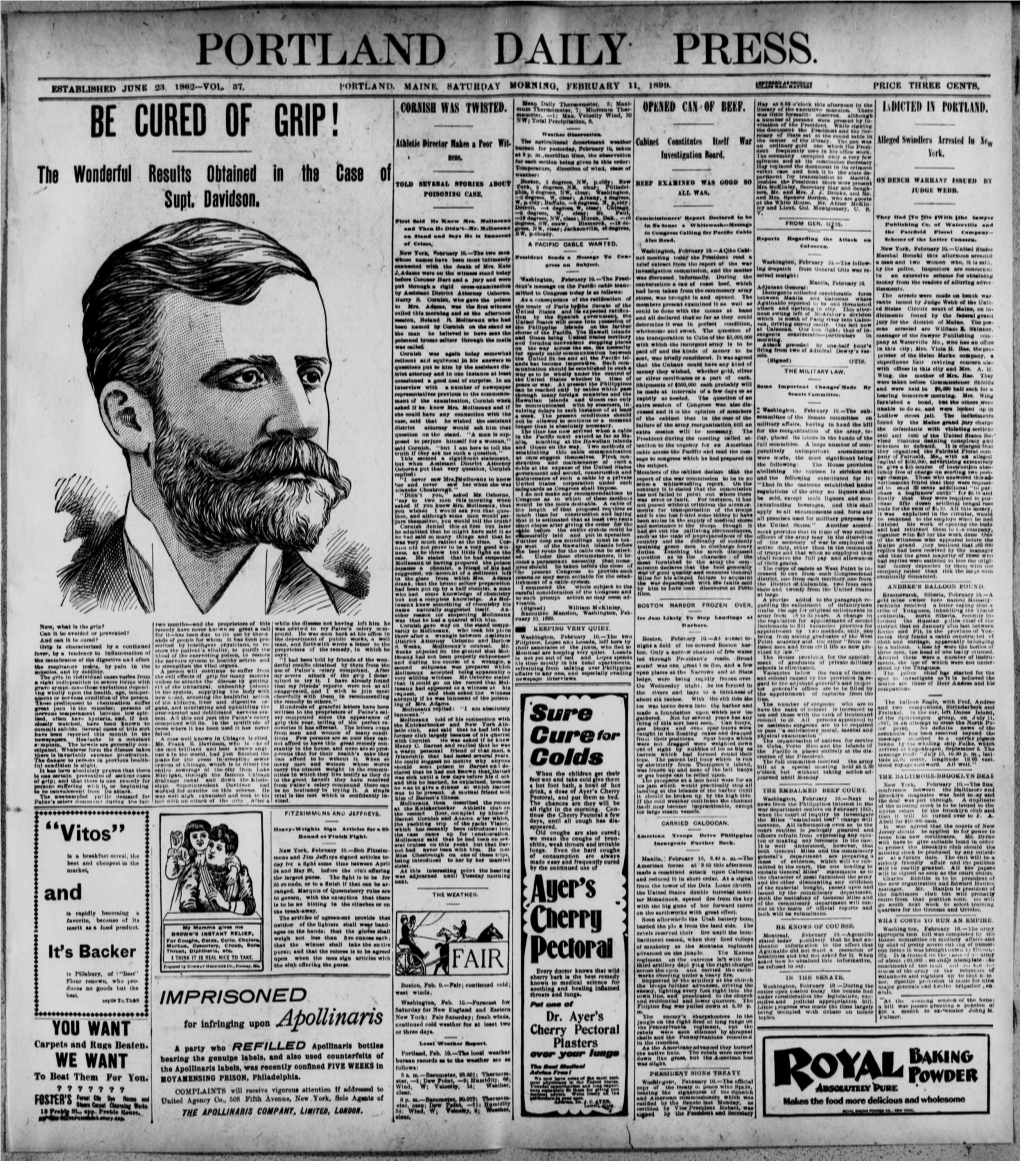 Portland Daily Press: February 11, 1899