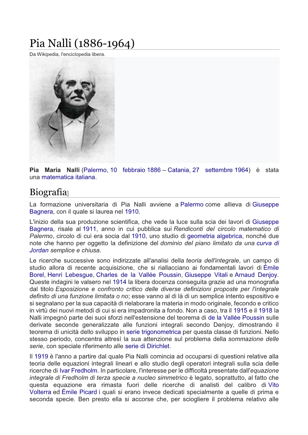 Pia Nalli (1886-1964) Da Wikipedia, L'enciclopedia Libera